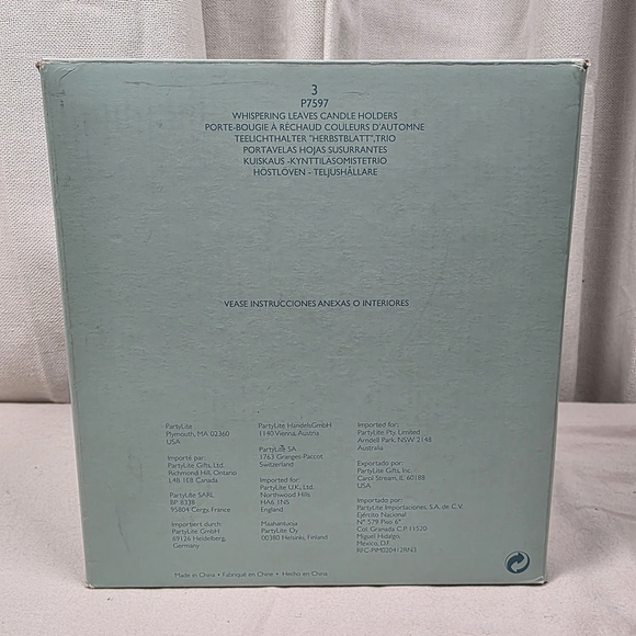 PartyLite Autumn Leaf Candle Holders - Red, Green, Orange - Picture 9 of 9